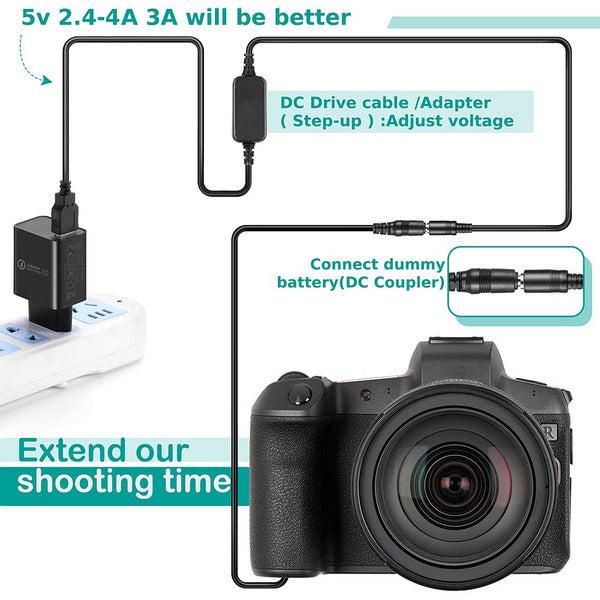 Mobile Power Adapter USB Cable + 5V3A Charger + EP5A EP-5A EN-EL14 Dummy Battery for Nikon P7800 P7100 D5600 D5300 D5200 D5100 D3400 D3300 D3200 4