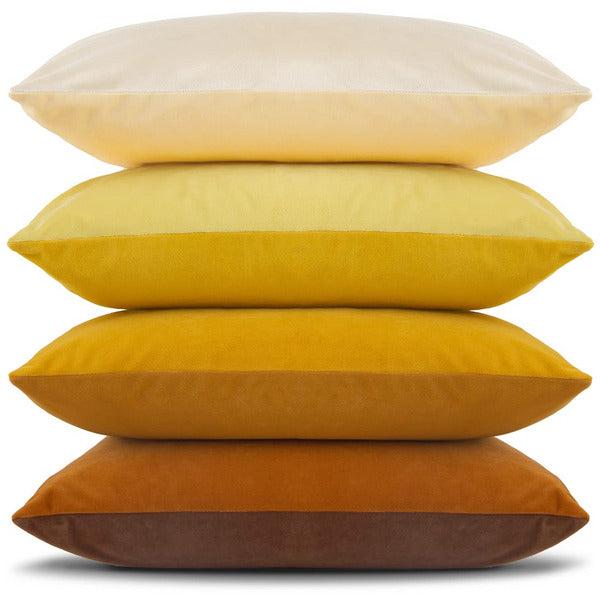 COFEDE Velvet Cushion Covers 45x45 cm Set of 4,Decorative Square Gradient Color Cushion Cases for Sofa Bedroom Couch 18x18 inches Yellow