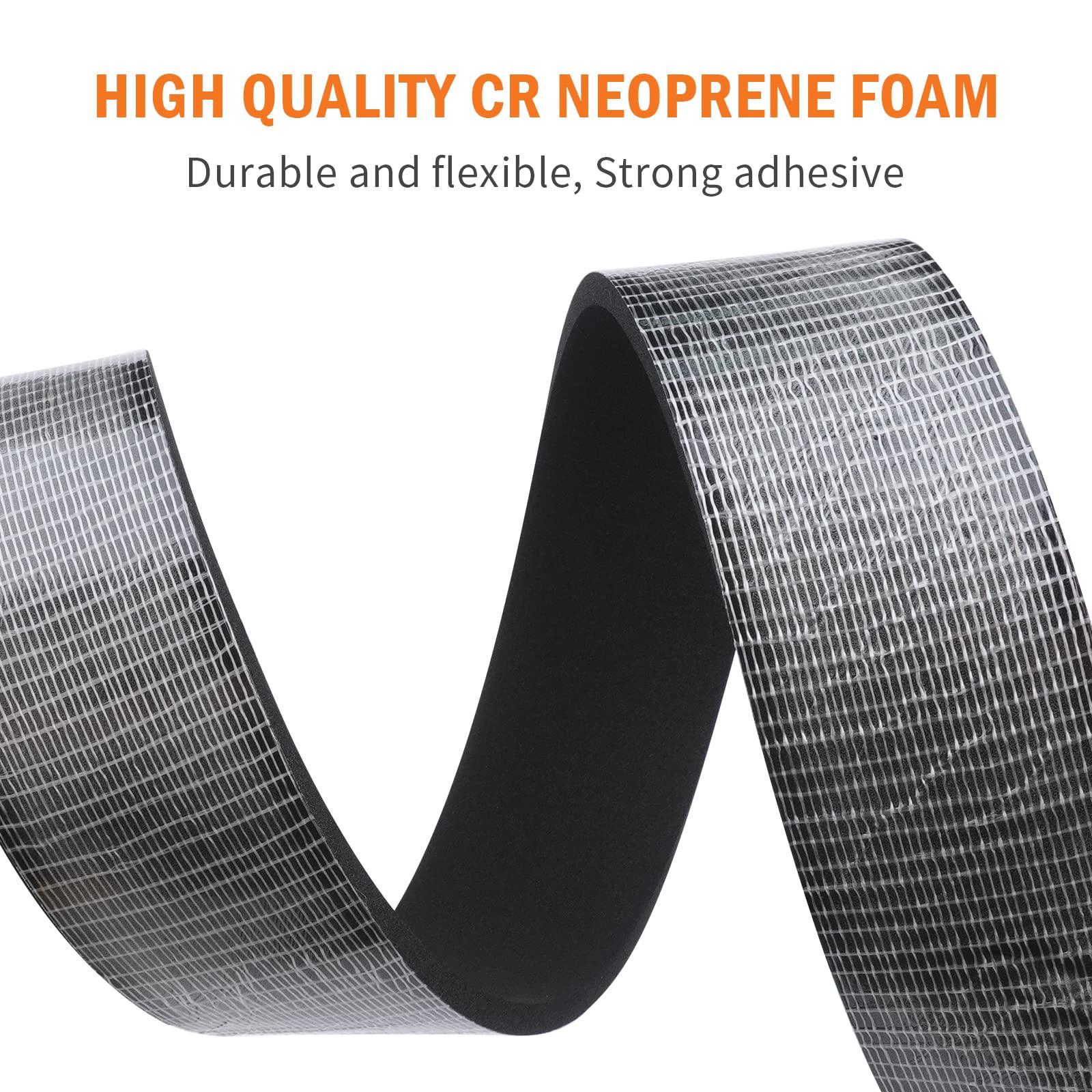 WochiTV High Density Foam Rubber Tape 50mm(W) x 6mm(T), Weatherstrip, Gasket Seal, Anti-Vibration, Anti-Collision, Shockproof, Car, Turck, Air Conditioner, Total 4m (2 Strips, 2M Long Each) 2