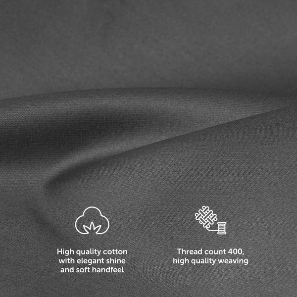 Blumtal Cotton Sateen Bed Sheets like Egyptian Cotton Fitted Sheet, 400 Thread Count, King Size Fitted Sheet, Luxurious, Cosy and Durable Grey Fitted Sheet, 150 x 200 cm 2
