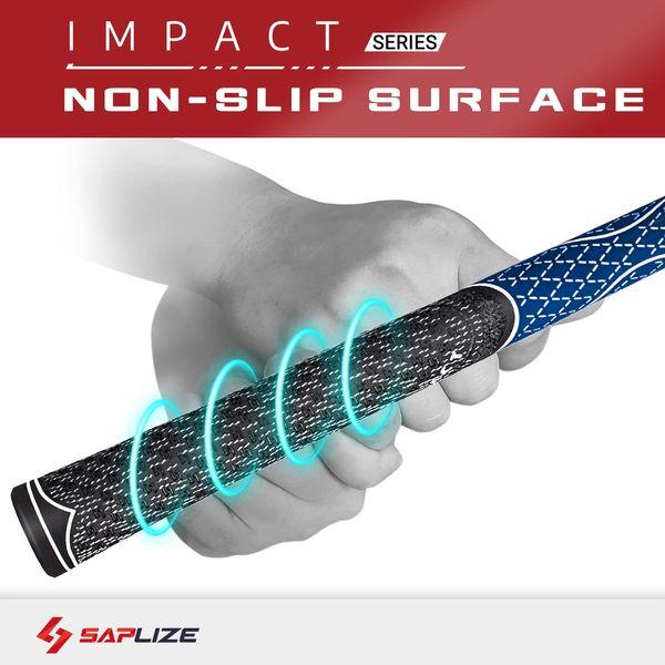 SAPLIZE 13 Golf Grips with Full Regripping Kit, Midsize, Multi-compound Hybrid Golf Club Grips, Blue Color 2
