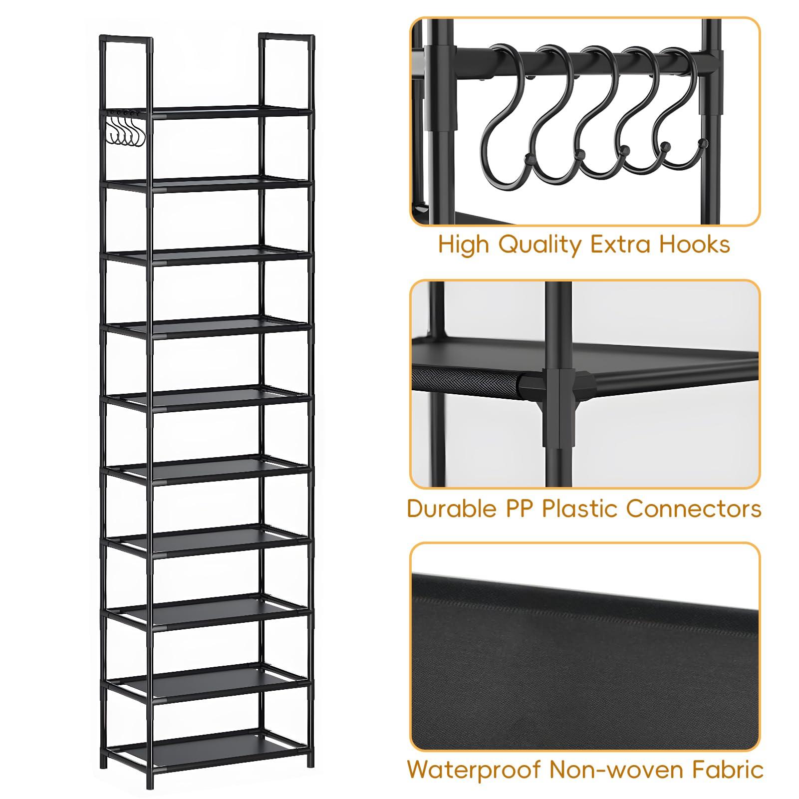 barsone 8 Tiers Shoe Rack, Durable Metal Boots Shoe Rack Organizer, 26-30 Pairs Shoe Rack for Closet, Free Standing Shoe Rack for Entryway Hallway Living Room 2