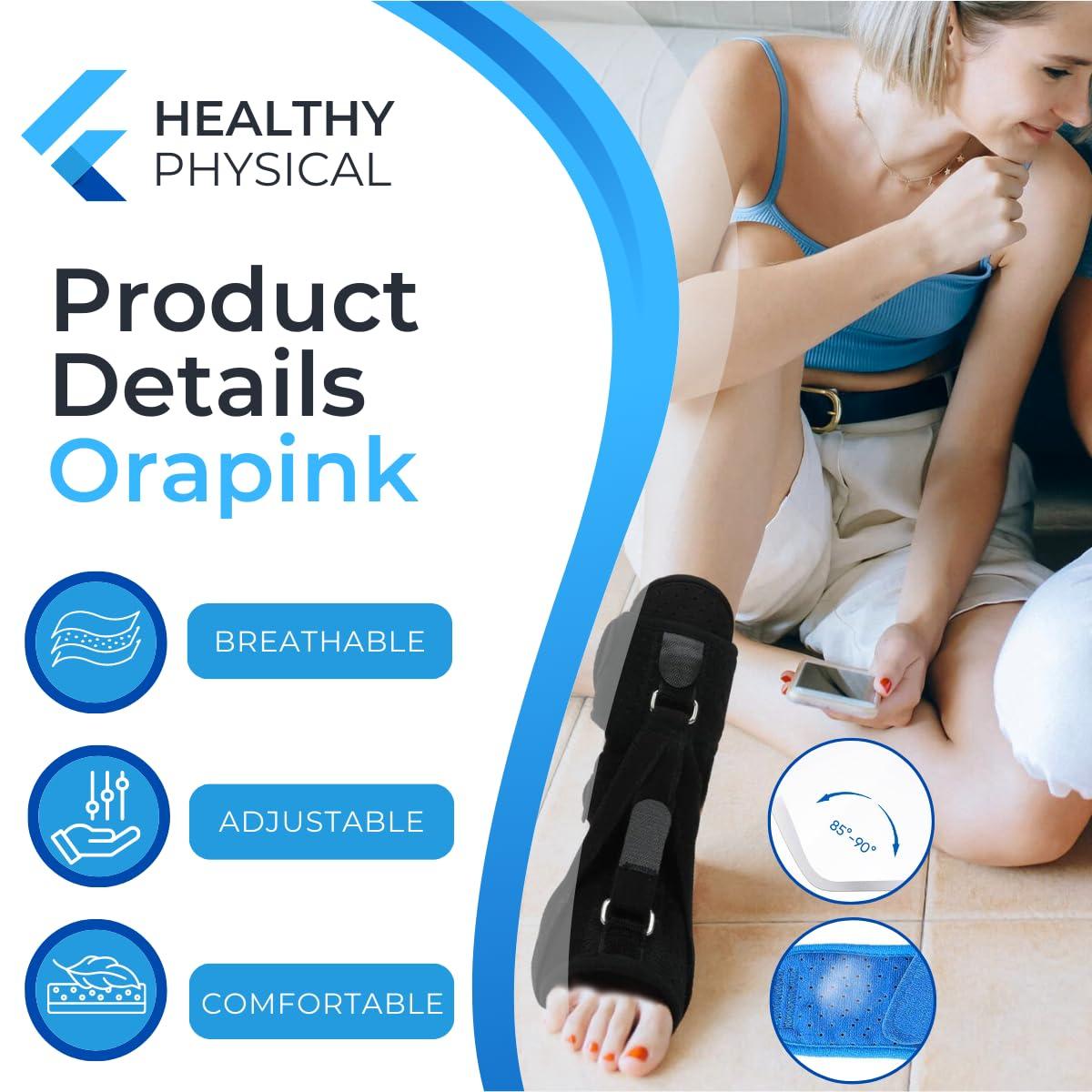 Orapink Plantar Fasciitis Night Splint,Ankle Brace for Plantar Fasciitis Relief,Adjustable Detachable Breathable For Achilles Tendonitis,Foot Drop Ankle Pain Support（Black） 1