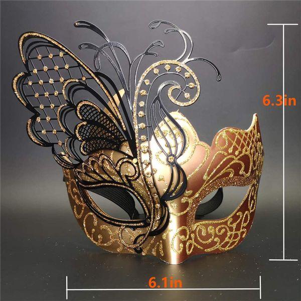 Ubauta Rose Gold Butterfly Rhinestone Metal Venetian Women Mask for Masquerade/Mardi Gras Party/Sexy Costume Ball/Wedding 4