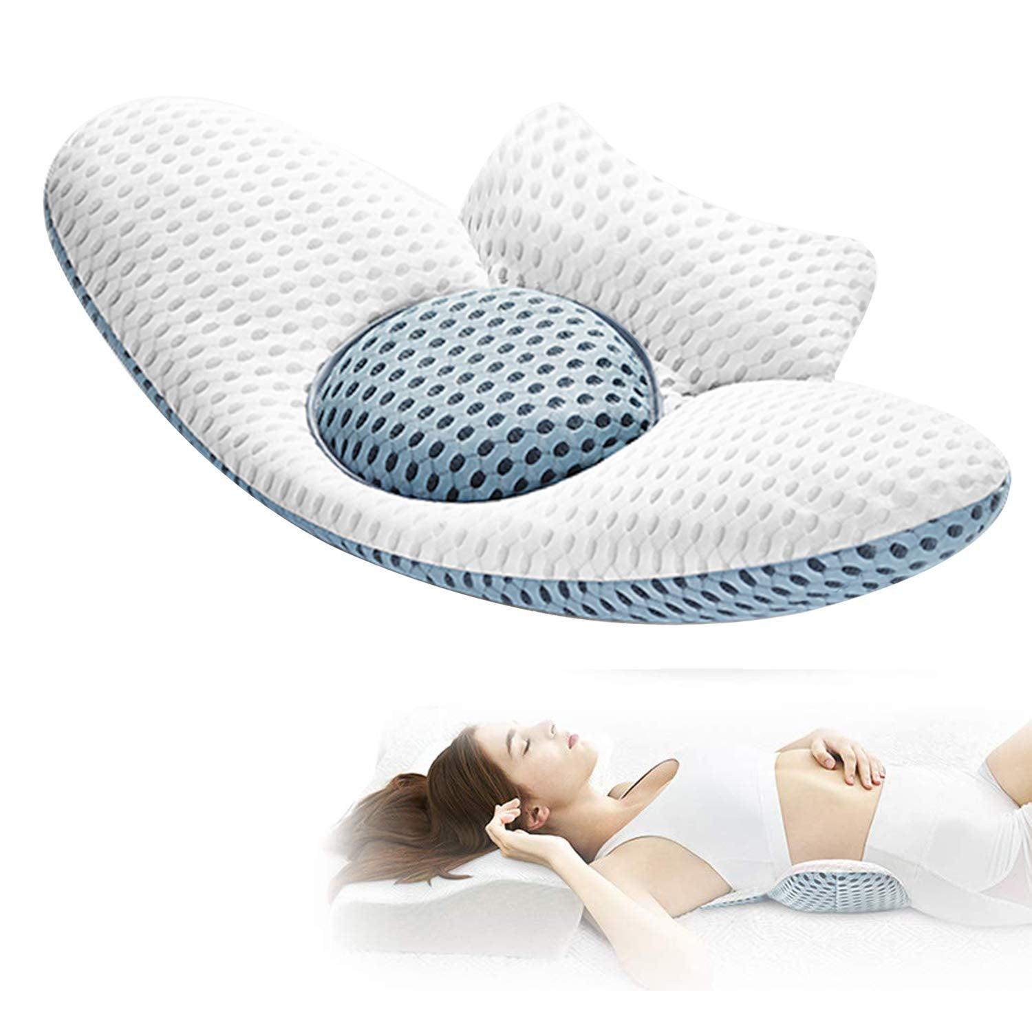 Lumbar Back Support Cushion for Bed, 3D Air Mesh Technology Lumbar Support Pillow, Ergonomic Lower Back Support Pillow for Sleeping Relief Waist Sciatic Pain(M)