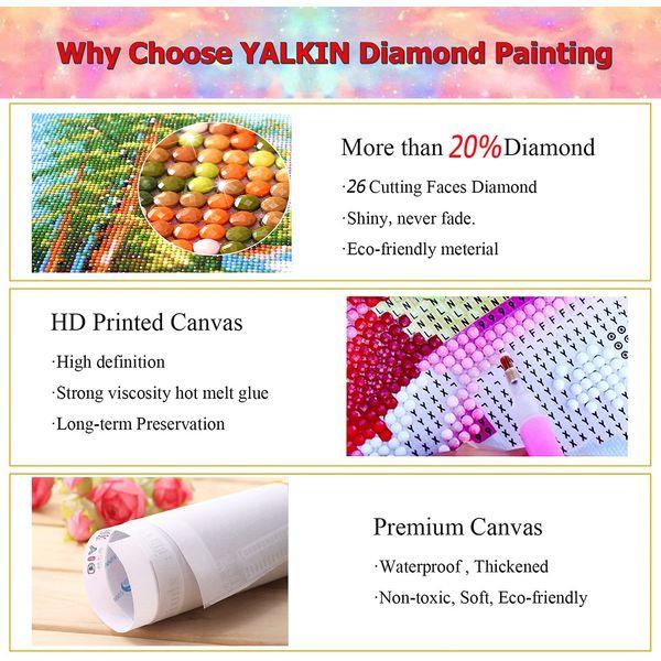 YALKIN 5D Diamond Painting Kits for Adults DIY Large Waterfall Full Round Drill (35.5x15.7inch) Embroidery Pictures Arts Paint by Number Kits Diamond Painting Kits for Home Wall Decor Christmas Day 4