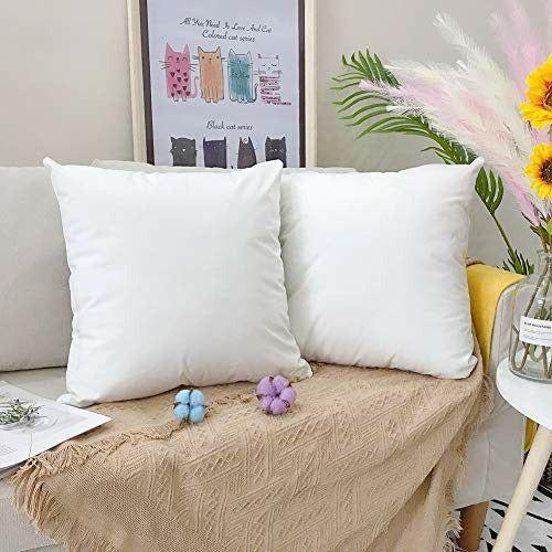 LAXEUYO Velvet Cushion Covers 60x60 cm, Colorful Multi-Color Optional Soft Decorative Square Throw Pillow Cover Pillowcase for Livingroom Sofa Bedroom - White 1