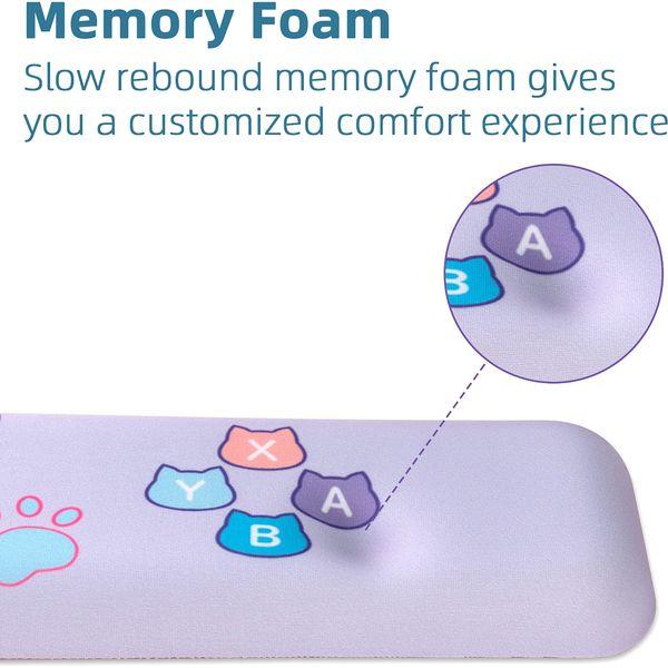 GeekShare Cute Wrist Rest Support Mouse Pad Set- Non-Slip Rubber Base Desk Met and Lightweight Memory Foam Wrist Rest for Keyboard and Mouse, Perfect for Gaming, Writing, or Home Office Work 1
