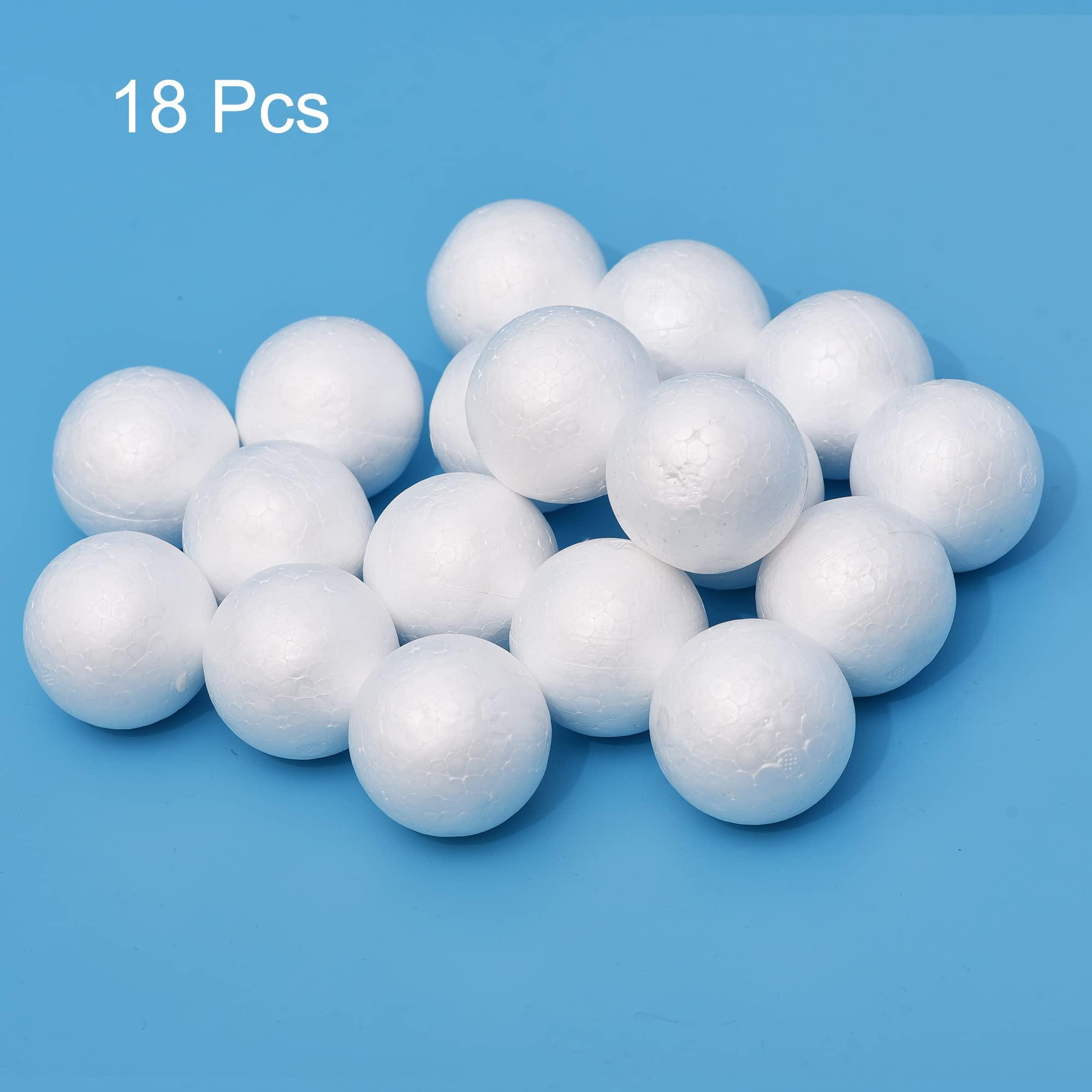 sourcing map 18Pcs 2.35" White Polystyrene Foam Balls Smooth Round Solid Ball for Crafts, Art, DIY, Household, Party Decorations 1