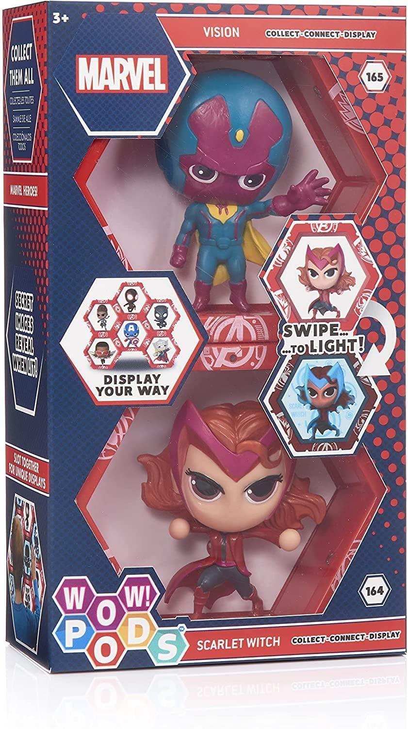 WOW! PODS Avengers Collection - Vision and Scarlet Witch | Superhero Light-Up Bobble-Head Figures | Official Marvel Collectable Toys & Gifts, Avengers Collection - Twin Pack