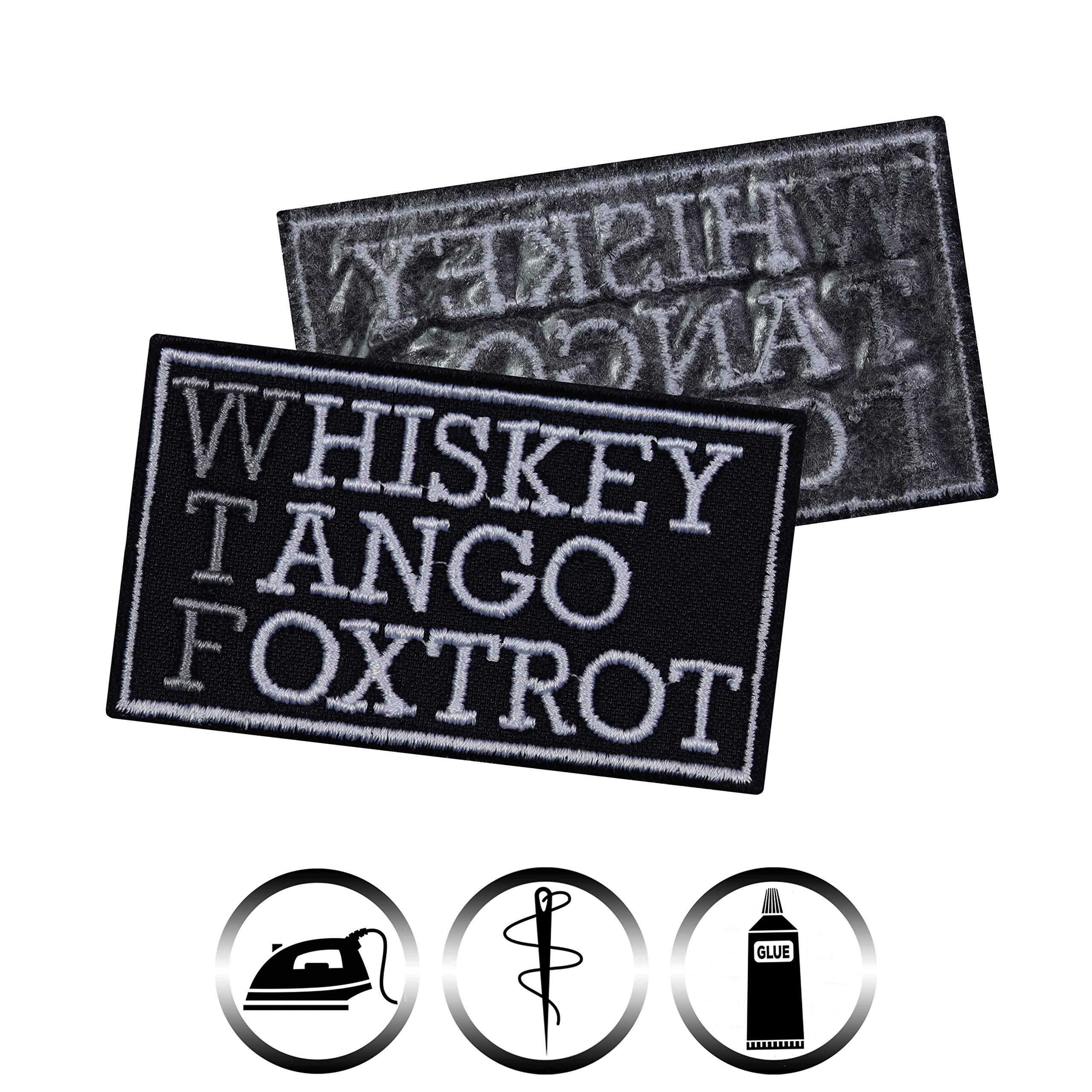 Whiskey Tango Foxtrot Tactical Military Iron on Patch - Special Forces Sew on Patch for Marines, Army People, American Patriots, Bikers - Cool Patches for Jackets, Caps | 70x40 mm 1