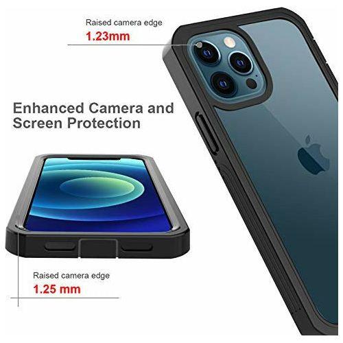 BESINPO for iPhone 12 Pro Max Case 6.7 inch, Built-in Screen Protector Full-Body Protective Shockproof Clear Back Cover, Wireless Charging Anti-Scratch Slim Case for iPhone 12 Pro Max 2