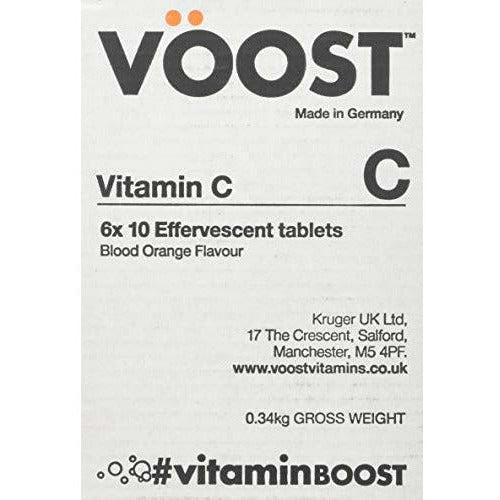 Voost Orange Flavour Vitamin C Effervescent Mineral Supplement Tablets, 1000 mg, Pack of 6, 10-Count 1