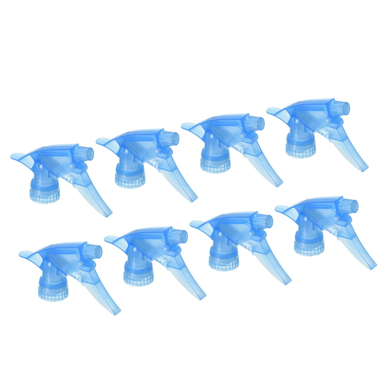 sourcing map Plastic Spray Bottle Nozzles Adjustable Water Sprayer Spraying Bottle Replacement Part Fit 2.5cm Bottles for Cleaning Watering (Blue, Pack of 8)