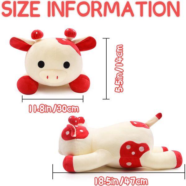 Desdfcer Strawberry Cow Plush Toy Animal,Cow Weighted Stuffed Animals,Giant Hugging Pillow,Weighted Strawberry Cow Plush,Cow Stuffed Animals Plush Doll Toy,Kawaii Plushies 4