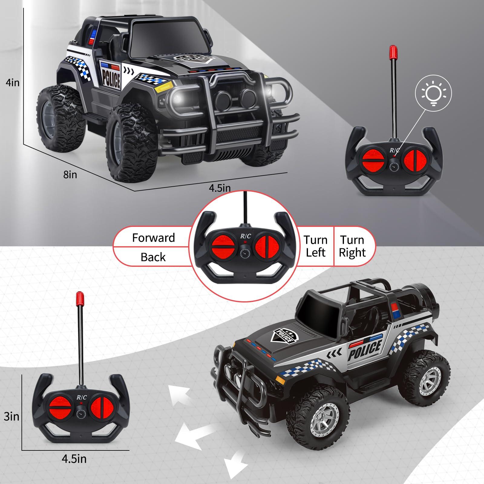 Ynanimery 1:20 Remote Control Car for Kids, RC Police Truck Toys Scale Off Road Truck for 3-12 Year Old Boys Toys, Age 3-10 Year Old Boys Girl Ideal Christmas Birthday Gifts 4