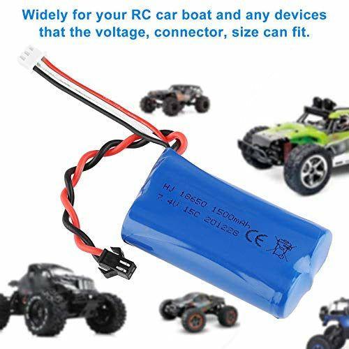 2PCS 7.4V 1500mAh Li-ion Battery 15C SM Plug Rechargeable Battery with USB Battery Charger for RC Car Boat Spare Parts Accessories 4