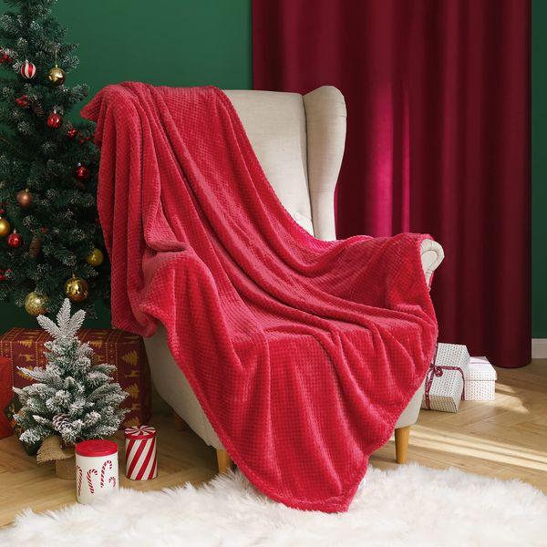 MIULEE Fleece Blanket Throw Red Twin Size Fluffy Plush Granule Bed Blankets - Soft Solid Warm Microfiber Throw as Bedspread for Bed Couch Sofa Settees 150x200cmï¼60"x80",Redï¼ 0