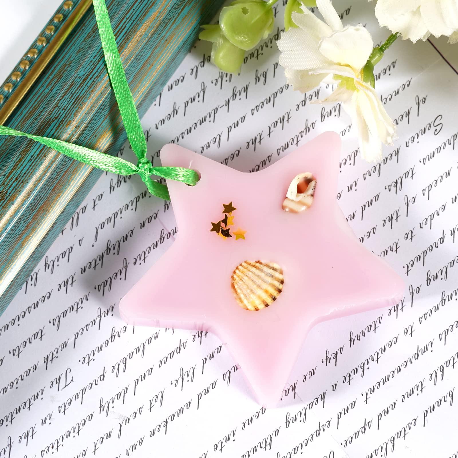 Soulnioi Aromatherapy Gift Scented Candles Retro Colored Red Square Candle Aroma Wax Flakes Fragrant Hanging Tablets Pink Star and Star Bath Bombs for Wedding Souvenir Birthday Party Women Gift 3