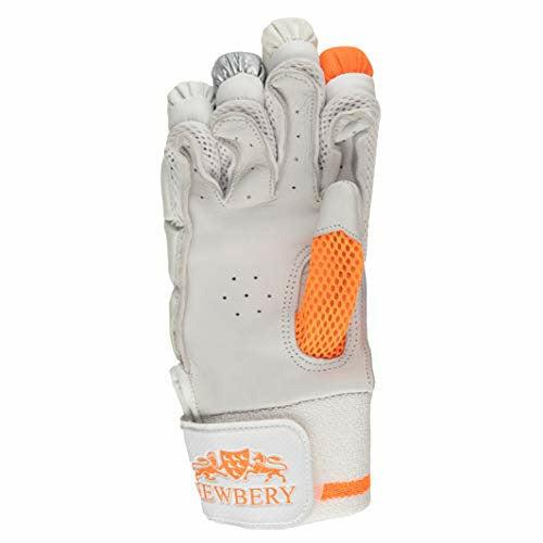Newbery Cricket Unisex-Youth Force Batting Gloves, White/Orange, Small Junior LH 4