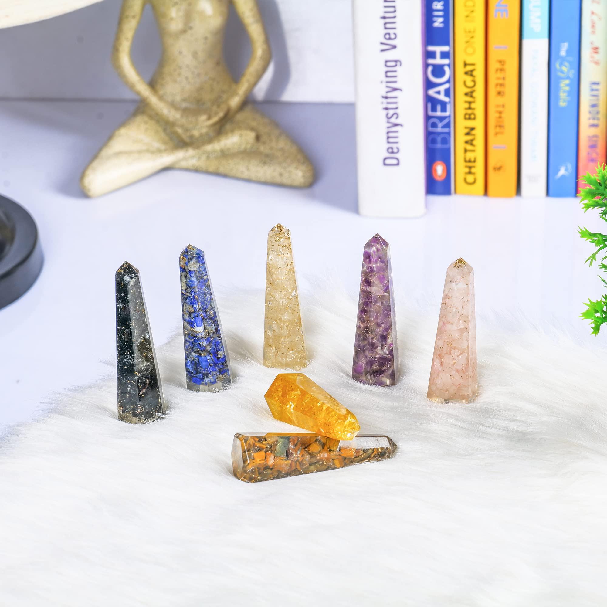 Healing Crystals Wand - Crystal Points - Chakra Crystals Set - Crystal Chips Wand - Healing Crystal Gifts - Crystals and Gemstones - Spiritual Decor - Meditation Accessories 2