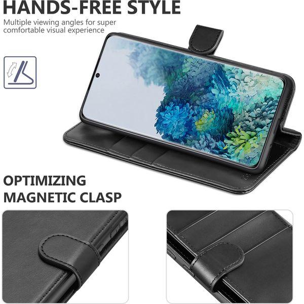 TUCCH Wallet Case for Galaxy S20 FE (6.5"), Magnetic PU Leather Protective Folio Cover with[Shockproof TPU][RFID Blocking][Credit Cash Card Holders][Viewing Stand]Compatible with Galaxy S20 FE, Black 4