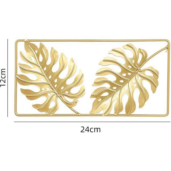 Hosoncovy Iron Leaf Metal Wall Art Home Decoration Metal Wall Hanging Decoration Wall Hanging Sculpture Wall Ornament Wall Picture for Home Living Room Bedroom (Chelonian Leaf, Rectangular) 1