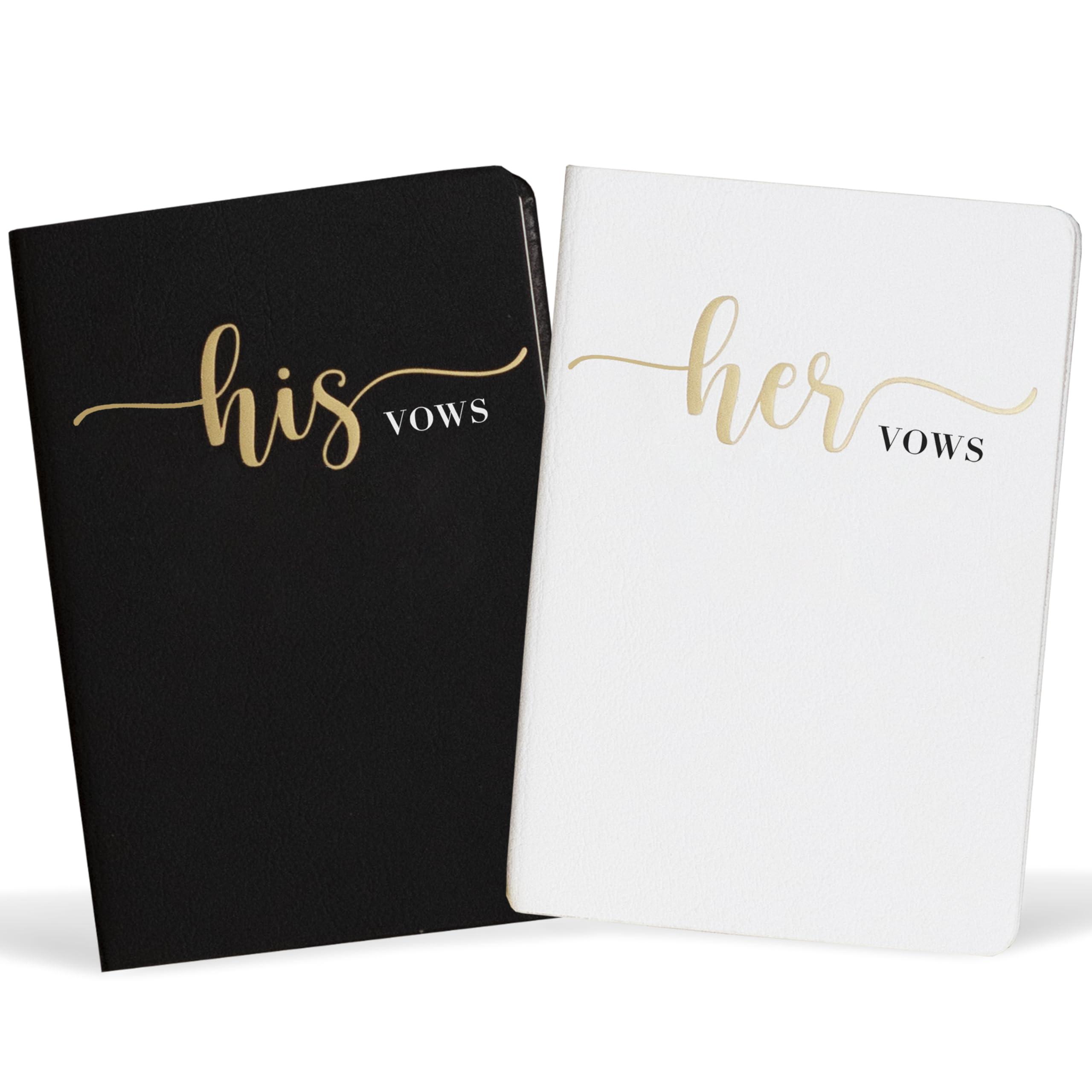 Prazoli Wedding Vow Books for Wedding Day Essentials, Cool Engagement Gifts for Couples, Wedding Registry Items, Supplies & Stuff, Mr and Mrs Gifts for Bride to Be (Serif Gold) 0