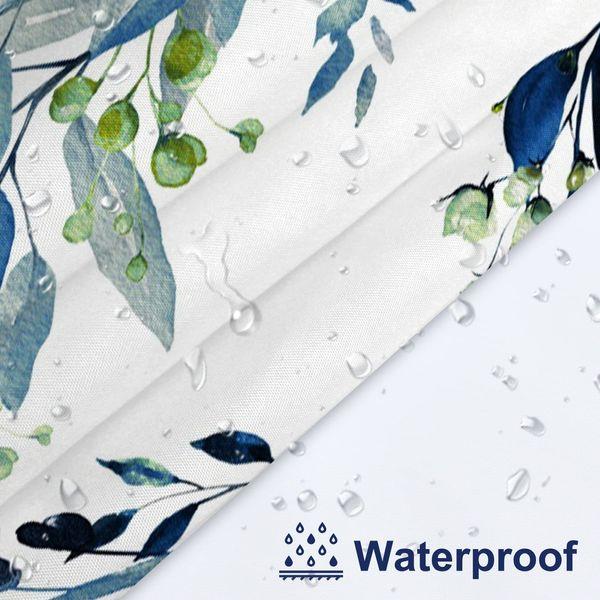 MIRRORANG Shower Curtain, Blue Floral Bathroom Curtains Mildew & Mould Resistant Polyester Bath with 12 Hooks, Waterproof Quick-Drying Fabric Plant Curtain(180 x 180 cm) 1
