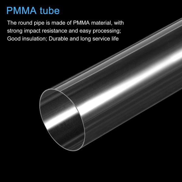 sourcing map Acrylic Pipe Clear Rigid Round Tube 195mm ID 200mm OD 18" for Lamps and Lanterns, Water Cooling System 3