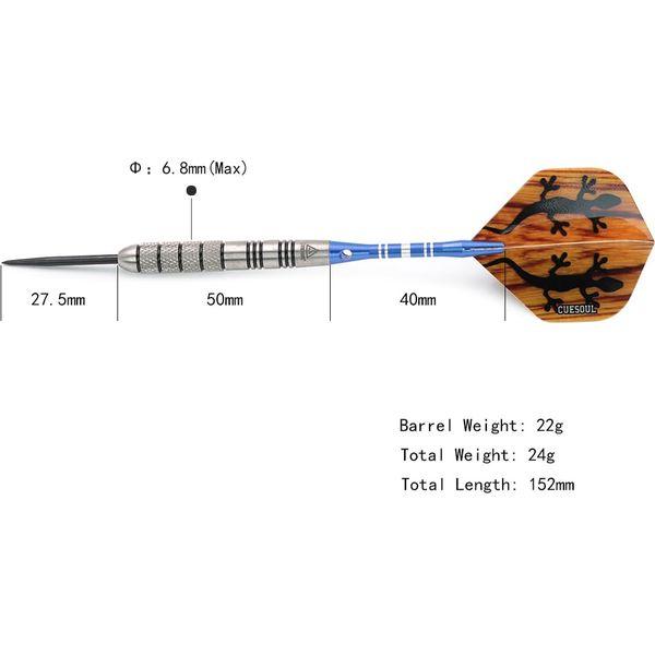 CUESOUL 28 Grams Tungsten Steel Tip Darts Set 95% Tungsten Case(CSTSTD028-28L) 1