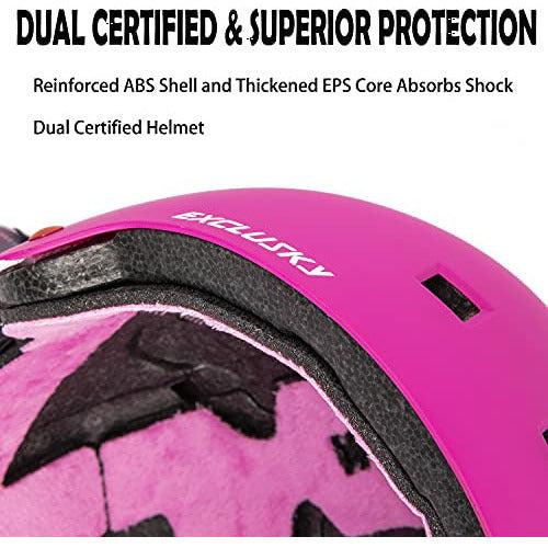 EXCLUSKY Skateboard Helmet Adult Skate Helmet Safety Protective Youth Scooter Helmet for Cycling Skating Roller Skates BMX Adjustable 54-58cm/58-61cm 2