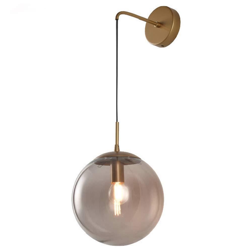 MZStech Industrial Vintage 15cm Glass Globe Drop Wall Light Fixture Bedroom Corridor Sconce Light Retro Grey Glass Sphere Wall Lamp(Grey)