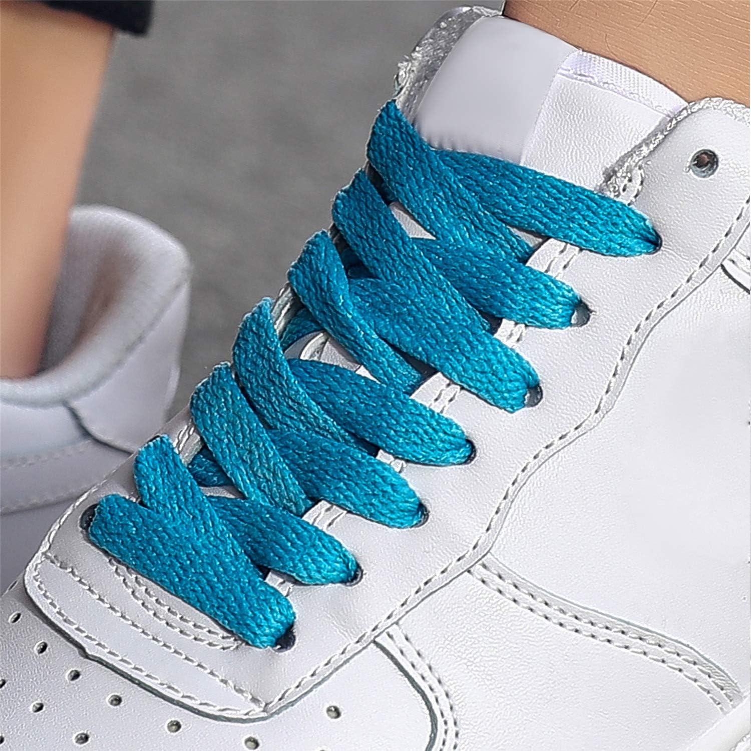 FILWO Shoe Laces Flat Trainer Shoelaces - Flat Trainer Shoes Laces Working Shoelaces Replacements, Sneakers Lace Men Women Adults Kids Laces LightBlue 100 CM 2Pairs 4