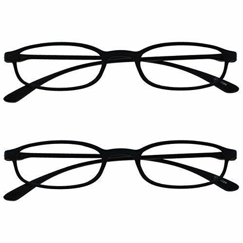 Opulize Fly 2 Pack Pocket Size Super Light Reading Glasses Matt Black Mens Womens RR67-1 +1.50 0