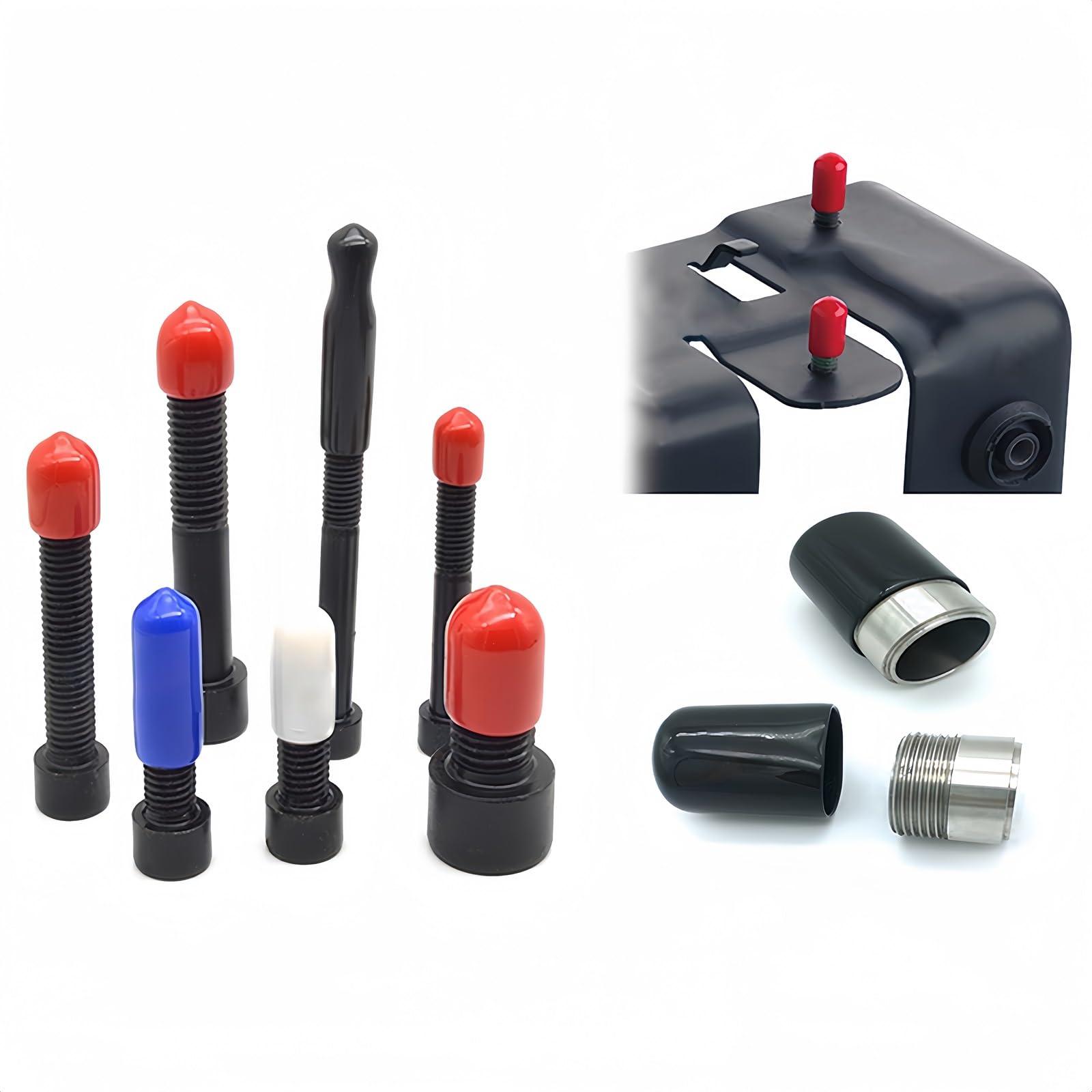 Boxonly Screw Thread Protectors PVC Rubber Round Tube Bolt Cap Plastic End Cap Cover Inner Dia.34mm Black 50Pcs 1