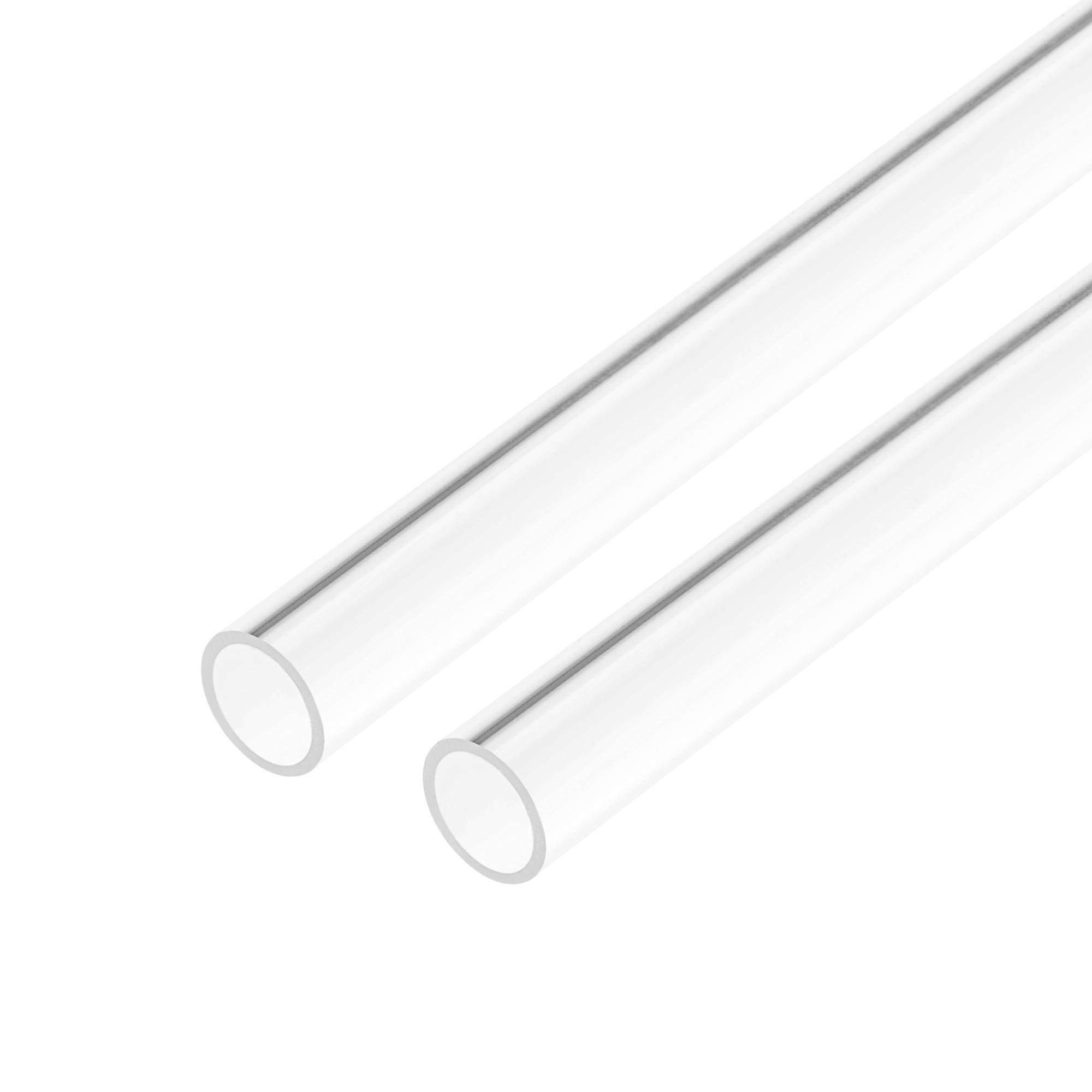 sourcing map 2pcs Clear Rigid Acrylic Pipe 10mm ID x 12mm OD x 0.5m Round Tube Tubing 0