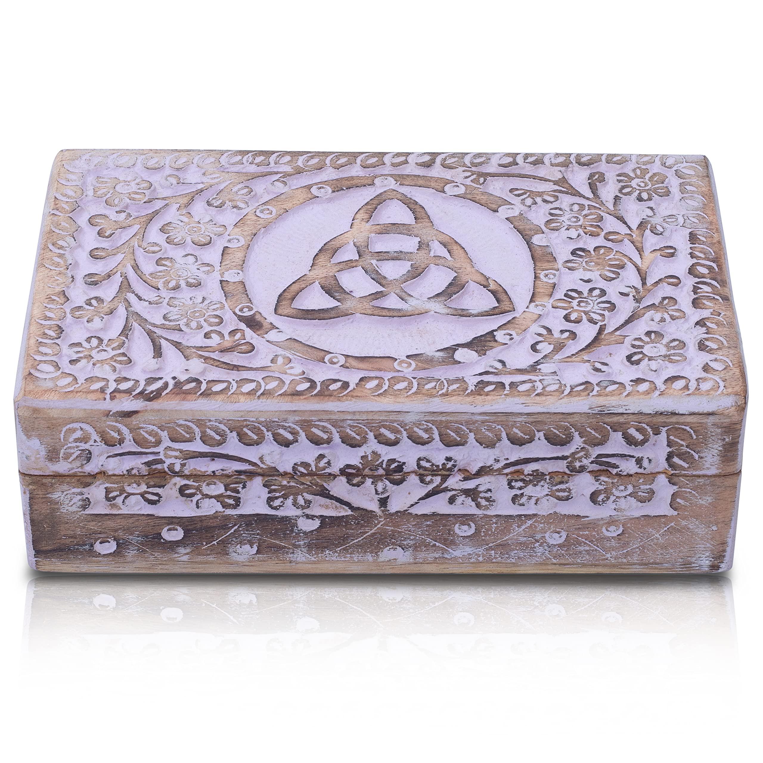 Great Birthday Gifts Handmade Decorative Wooden Jewellery Box Jewellery Organizer Keepsake Box Treasure Chest Trinket Holder Watch Box Storage Lock Box 20 x 12 cms Housewarming Gift Ideas