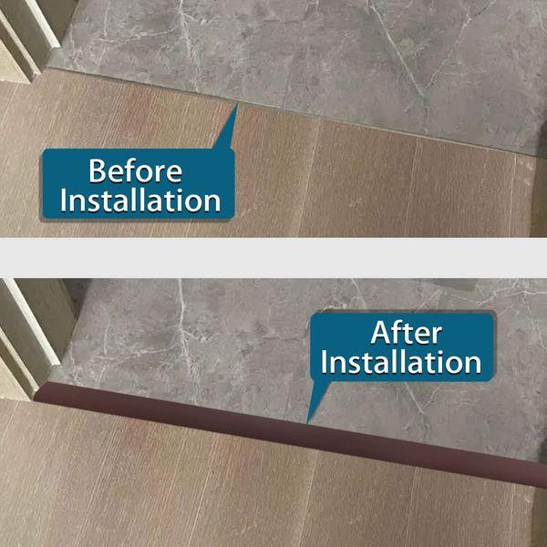 Floor Transition Strip Self Adhesive Threshold Strip PVC Floor Cover Strip Door Threshold Strip for Laminate Flooring Edge Trim (300×5cm, Coffee Brown) 2