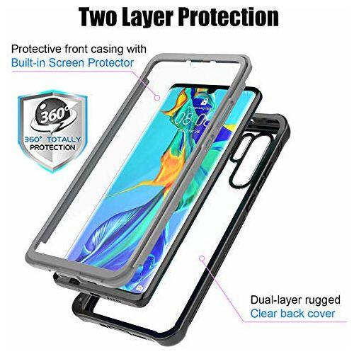 BESINPO For HUAWEI P30 Pro case, P30 Pro Case, Full-Body Protective Slim Cover Built-in Screen Protector Shockproof Case for HUAWEI P30 Pro/ P30 Pro New Edition - Black/Clear 1