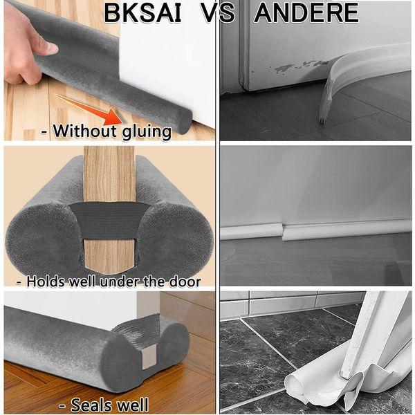 BKSAI Door Draft Excluder for Doors 100cm No-Adhesive Draught Excluder for Bottom of Door Cushion Front Door Wind Blocker Internal (80-100cm) 3