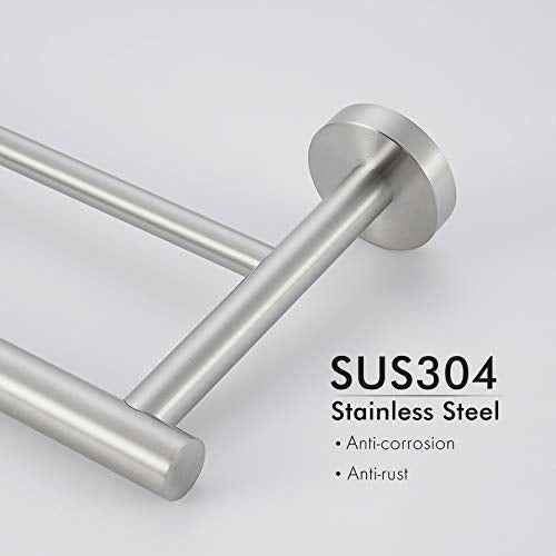 Brand - Umi Double Towel Rail Bar Holder 16 Inch 40 cm Bathroom Kitchen Towel Rod SUS 304 Stainless Steel Brushed Wall Mount, A2001S40-2 4