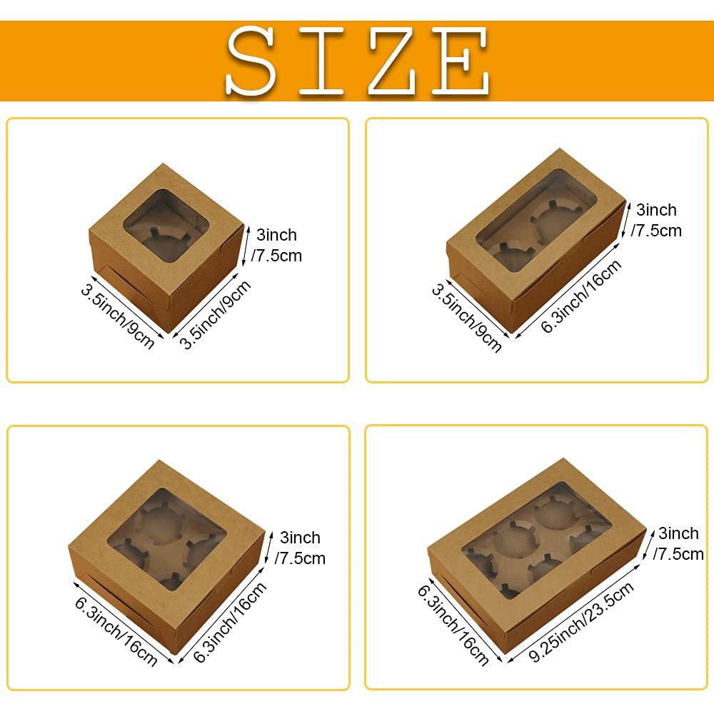 Cupcake Boxes, 20 Pack Bakery Cupcake Containers, Cookies Container For Muffins, with Observation Window And Removable Inner Support, for Cookies, Cupcakes, Pastry Packaging, Muffins (2 Hole) 2