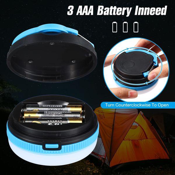 Camping Lantern Waterproof LED Outdoor Camping Lights Battery Powered Tent Light 3 Modes for Power Cuts Emergency Camping Fishing Hiking Automobile (Red, 4 Pcs) 2