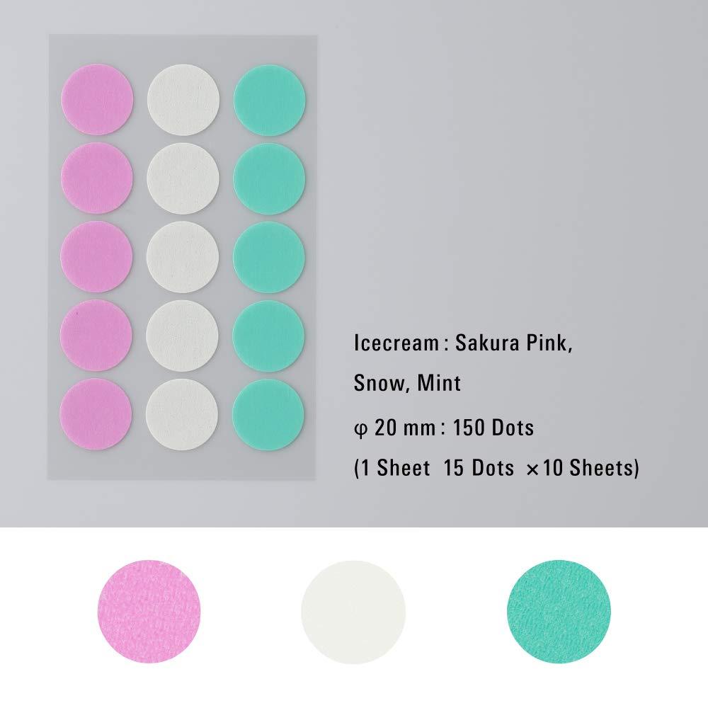 Stalogy Masking Tape Dot Patches: 0.8 in. Diameter / 15 dots/Sheet / 10 Sheets/Pack / 20mm Wide (Shuffle Ice Cream) 2