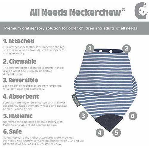 Adult Bibs with Oral Sensory Chew for Older Children & Adults - Super Hygienic + Absorbent Bandana Dribble Bib - Adult Neckerchew by Cheeky Chompers 2