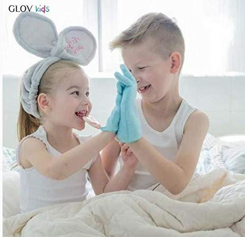 Bath Gloves Bath Sponge Shower Gloves Gentle Glove Shower Body Wash Mitts for Children Babies Toddlers and Adults Shape of Bunny Ears Washable Reusable Set 2 in 1 1