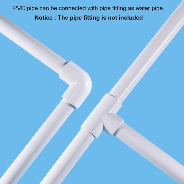 sourcing map PVC Rigid Round Pipe 45.2mm ID 50mm OD 500mm White High Impact for Water Pipe, Crafts, Decoration, Cable Sleeve 3