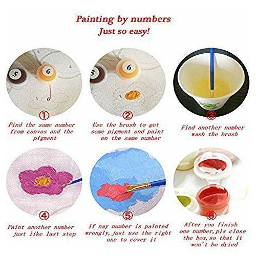 Creative Art by numbers for adults Summer Flowers size 16 x 20 inc, 225 gms density cotton canvass. Unframed. Each paint comes 3 brushes, photo and paints. 4