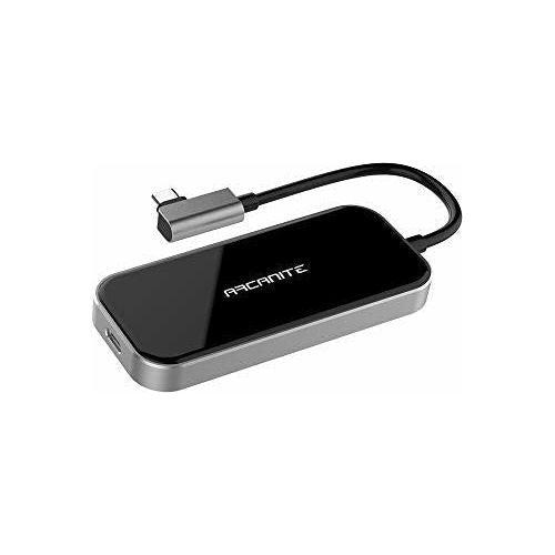 ARCANITE Premium USB-C Hub, 100 W Output, 4K x 2K HDMI, 2 USB 3.0 Type-A Ports, Aluminium and Glass Exterior 2